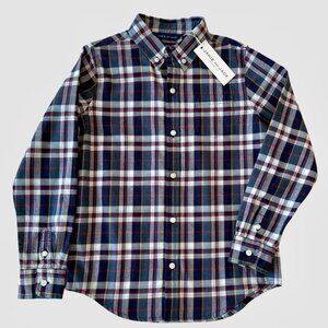 NWT Boys Janie & Jack Brushed Twill Plaid Shirt, Size 7